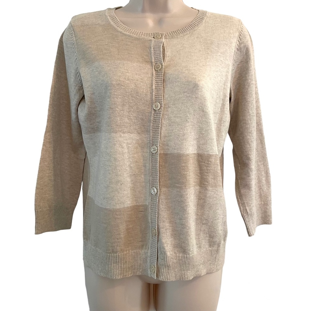Van Heusen Studio Cotton Cardigan Tan Beige XS NEW